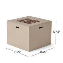 Load image into Gallery viewer, Outdoor Patio Square Gas Burning Concrete Fire Pit 40,000 Btu