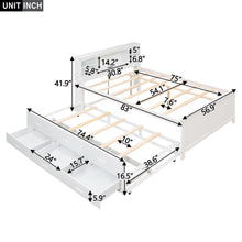 Load image into Gallery viewer, Platform Bed With Storage Headboard, USB, Trundle And 3 Drawers