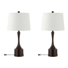 Load image into Gallery viewer, Novelty USB Table Lamps With Empire Shades (Set of 2) - Antiqued Bronze