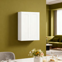 Load image into Gallery viewer, Shaker Wall Cabinet With Soft Close Hinges, Adjustable Shelves, Double Door