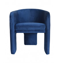 Load image into Gallery viewer, Contemporary Velvet Three Legged Chair - Royal Blue Gray