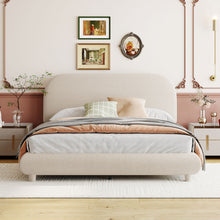 Load image into Gallery viewer, Upholstered Platform Bed With Thick Solid Frame And Stylish Curve-Shaped Design