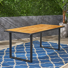 Load image into Gallery viewer, Outdoor Dining Table With U Shape Legs And Slat Top Table - Teak