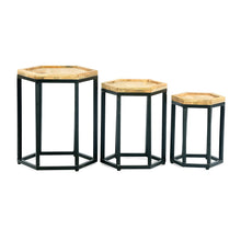 Load image into Gallery viewer, Modern Industrial End Table (Set of 3) - Black / Natural