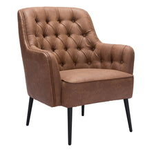 Load image into Gallery viewer, Faux Leather Tufted Arm Chair - Brown And Black