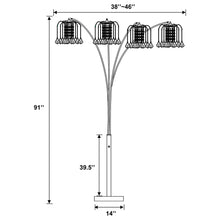 Load image into Gallery viewer, Marcos - Hanging Crystal Arc Tree Floor Lamp With Sculptural Frame - Black