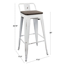 Load image into Gallery viewer, Oregon - Industrial Low Back Barstool (Set of 2) - Black