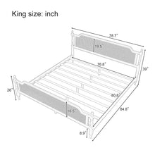 Load image into Gallery viewer, Traditional Style Rattan Bed Frame, No Box Spring Needed