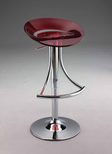 Load image into Gallery viewer, Acrylic And Metal Low Back Adjustable Height Bar Chair - Red And Silver