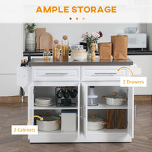 Load image into Gallery viewer, Homcom - Rolling Kitchen Island With Storage, Portable Kitchen Cart With Stainless Steel Top, 2 Drawers, Spice, Knife And Towel Rack And Cabinets