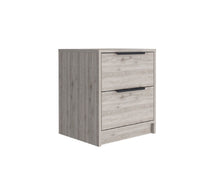 Load image into Gallery viewer, 19" Light Wood Two Drawer Nightstand - Gray