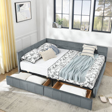 Load image into Gallery viewer, Mid-Century Storage Upholstered Tufted Bed Frame With Backrest And Armrests
