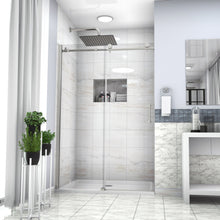 Load image into Gallery viewer, Single Sliding Bypass Shower Door Enclosure With Tempered Glass