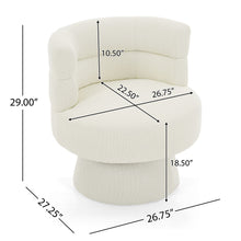 Load image into Gallery viewer, Swivel Accent Chair, 360° Rotating Design With Ergonomic Support For Living Room, Bedroom & Home Office - Cream White