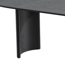 Load image into Gallery viewer, 79" Solid Wood Mirrored Double Pedestal Base Oval Dining Room Table - Black