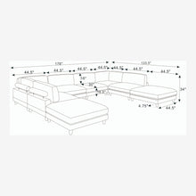 Load image into Gallery viewer, Modern Modular Sectional With Adjustable Back Support