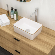Load image into Gallery viewer, Modern European Style Ceramic Rectangular Vessel Bathroom Sink