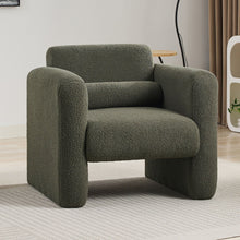 Load image into Gallery viewer, Modern Accent Chair Lambskin Sherpa Fabric Upholstered Comfy With Pillow