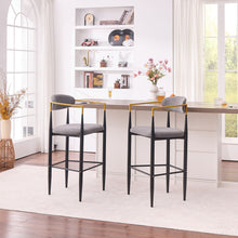 Load image into Gallery viewer, Upholstered Bar Stool With Ergonomic Design (Set of 2)