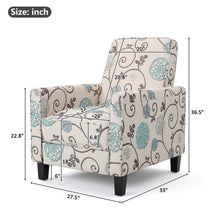 Load image into Gallery viewer, Push Back Upholstered Recliner Armchair