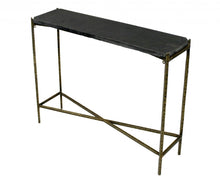 Load image into Gallery viewer, 32" Stone Frame Console Table - Black And Gold