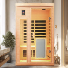 Load image into Gallery viewer, Low Emf Front Door With Heating Panel 2 Person Hemlock Far Infrared Indoor Suana Room - Natural