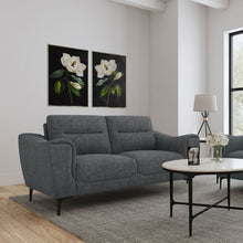 Load image into Gallery viewer, Oberle - Upholstered Sloped Track Arm Loveseat - Charcoal