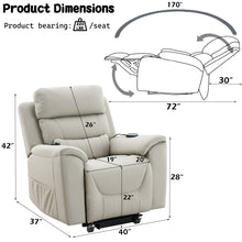 Load image into Gallery viewer, Marsha - Power Recliner With Lift & Massage - Light Gray