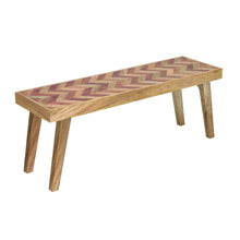 Load image into Gallery viewer, Artisan - Handcrafted Mango Wood Bench Rustic Boho Style - Natural