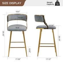 Load image into Gallery viewer, Counter Height Bar Stools With Powder Coating Base And Footrest (Set of 2) -