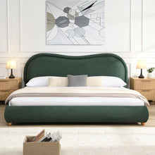 Load image into Gallery viewer, Upholstered Platform Bed Frame With Curved Headboard
