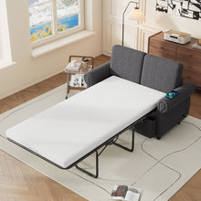 Load image into Gallery viewer, Pull Out Sofa Bed Loveseat Sleeper With Twin Size Memory Mattress With Two USB Ports For Living Room Spaces