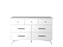 Load image into Gallery viewer, Wood Seven Drawer Double Dresser - White