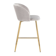 Load image into Gallery viewer, Fran - Pleated Waves Contemporary / Glam Fixed Height Counter Stool (Set of 2)