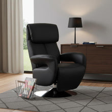 Load image into Gallery viewer, Tufted Genuine Leather Power Swivel Recliner (730563) - Black