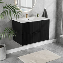Load image into Gallery viewer, Modern Wall Mounted Floating Bathroom Vanity With Sink And Drawers
