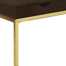 Load image into Gallery viewer, Laminated Drawer Accent Table - Cappuccino Finish And Gold