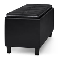 Load image into Gallery viewer, Avalon - Tray Storage Ottoman With Lift Up Lids - Midnight Black
