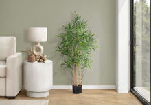 Load image into Gallery viewer, 50" Tall, Artificial Plant, Bamboo Tree, Indoor, Faux, Fake, Floor, Greenery, Potted, Decorative - Green / Black