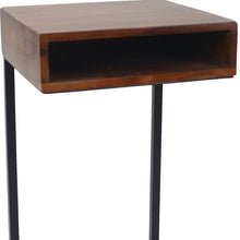 Load image into Gallery viewer, Solid Wood Square End Table - Gold And Natural