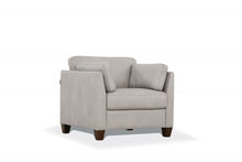 Load image into Gallery viewer, Genuine Leather And Black Arm Chair 36" - Dusty White