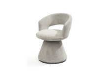 Load image into Gallery viewer, Boucle Partially Open Back Swivel Dining Arm Chair - Dark Gray