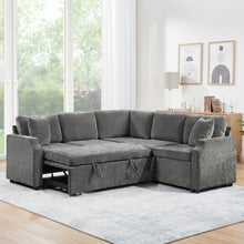 Load image into Gallery viewer, Modern L Shaped Sectional Sofa Bed With Hidden Storage Upholstery