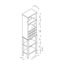 Load image into Gallery viewer, Wooden Wine Bottle Rack Metal Wine Glass Rack Four Shelves - Red Cocoa / Espresso