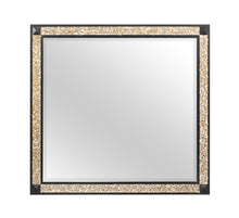 Load image into Gallery viewer, FauCrystal And Wood Dresser Mount Framed Mirror - Black / Gold