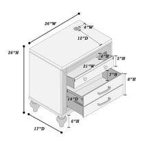 Load image into Gallery viewer, 3 Piece Bedroom Set, Sleek Modern Bed With LED Nightstands