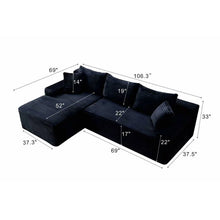 Load image into Gallery viewer, Cloud Modular Sectional Sofa Couch With L-Shape Chaise, Upholstered Couches For Living Room - Black