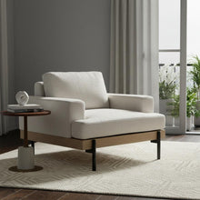 Load image into Gallery viewer, 41" Fabric Arm Chair - Cream And Black