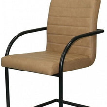 Load image into Gallery viewer, Upholstered Faux Leather Dining Arm Chairs (Set of 2) - Tan