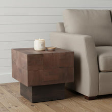 Load image into Gallery viewer, 22" Solid Wood Square End Table - Dark Brown